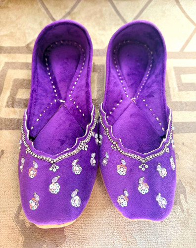 Women velvet purple beaded - velvet,