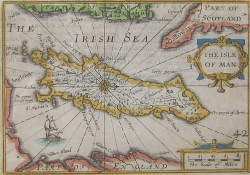 Isle man antique map - isle,