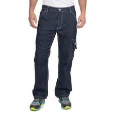 Goodyear Workwear Denim Jeans Mens Multi Pocket Straight Leg Stretch Cargo Jean