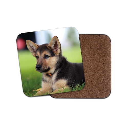 Alsatian puppy coaster - alsatian,