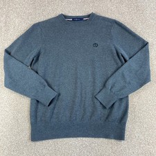 Henri Lloyd Sweater Mens S Small Grey Crew Neck Classic Casual Pullover Jumper