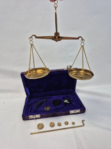 Vintage brass balance scales - vintage,