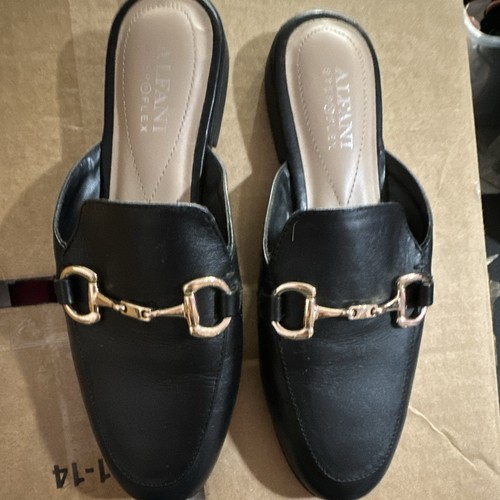 Alfani leather slip mule - leather, slip-on