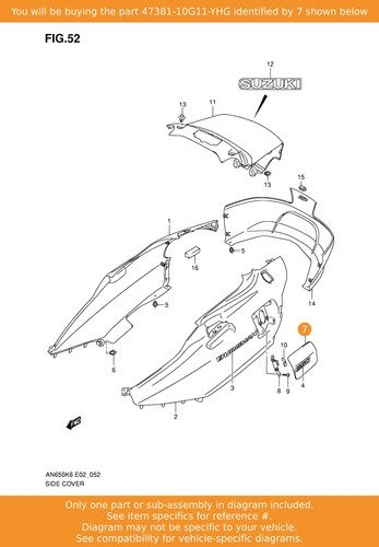 Suzuki lid fuel - fuel, (gray)