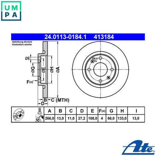 Brake disc 0113 0184 - brake, 24.0113-0184.1