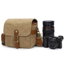 Canvas Camera Bag Leather DSLR