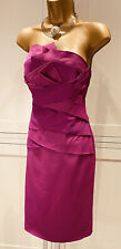 Coast Special Occasion Strapless Cerise Fitted Satin Dress UK 14