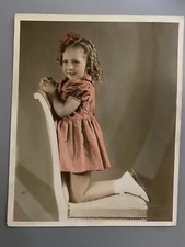 Vtg Tinted Photo Little Girl