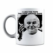 Novelty Printed Mugs 'I LIKE THE POPE THE  POPE SMOKES' Coffee Mug Cup