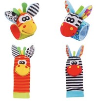 Foot And Wrist Rattles Set, 4 Pcs, Infant Developmental Texture, Toys for Babies