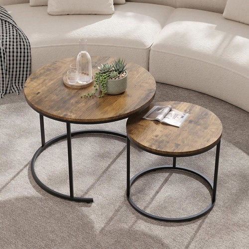 Round nesting coffee table set - table,