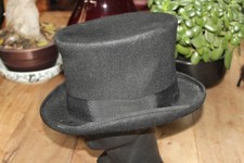VINTAGE EURO TOP HAT DISTRESSED 100% WOOL FELT SIZE M-L