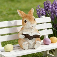 Bunny Statue Reading Book