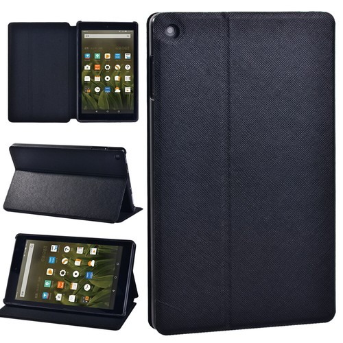 Black leather tablet stand - black,