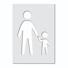 Mother and Child Parking Sign Stencil - Large Reusable Family Parking Template