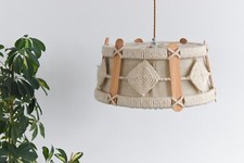 Vintage Wool Macrame Pendant