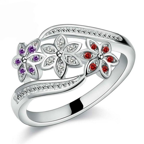 Trendy women zircon - zircon, flower