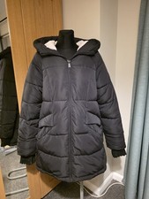 DKNY Black Hooded Quited