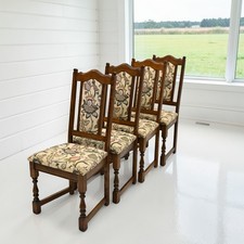 4 Old Charm Oak Dining Chairs