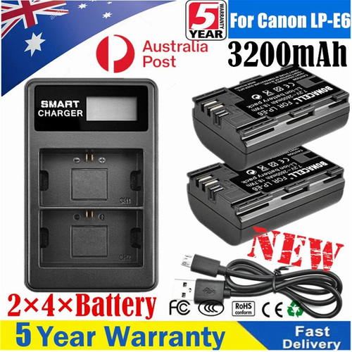 3200mah battery dual - 3200mah, lp-e6