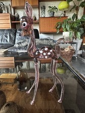 Vintage Murano Lampwork Baby Reindeer / Deer - 21.5cm High