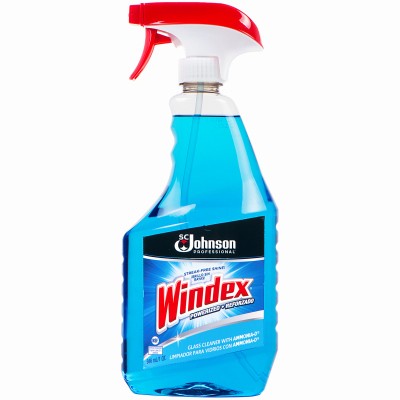 Blue glass cleaner with - cleaner,