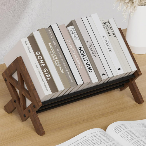 Wood tilting bookcase - wood, in