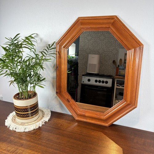 Vintage octagonal wall mirror - wall,
