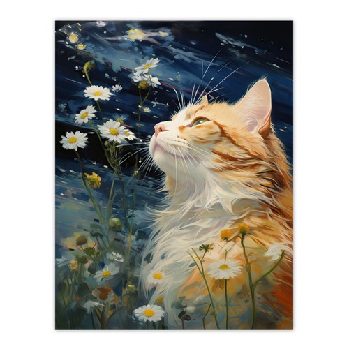 Moonlit cat daisy - moonlit,