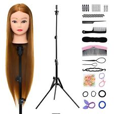 30" Salon Hair Hairdressing Styling Training Head Practice Mannequin Doll&Clamp