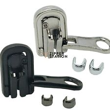 Reversible #5 Zip Pull Repair Set - 1 Zip slider/2 stops for Chunky Plastic Zip