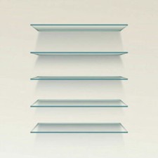 Clear Tempered Glass Shelf Panel Storage Sheet Shelving Display Bathroom Shelves
