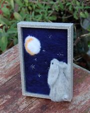 Needle Felted moon gazing hare