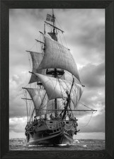 Old sailing ship framed wall - sailing,