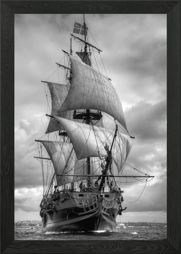 Old sailing ship framed - framed, wall