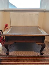 Vintage Mahogany Coffee Table With Lifting Glass Top