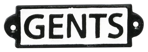 Gents toilet sign cast iron - gents,