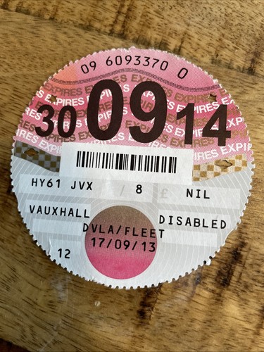 Old tax disc september - old,