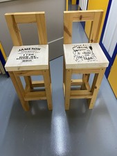 Pair of Handmade Solid Oak Bar