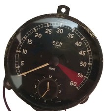 Vintage Mk 9 Jaguar Rev Counter / Tachometer With Clock 1960 - 61