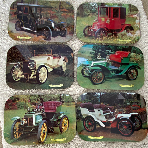 Set vintage car placemats - 6,