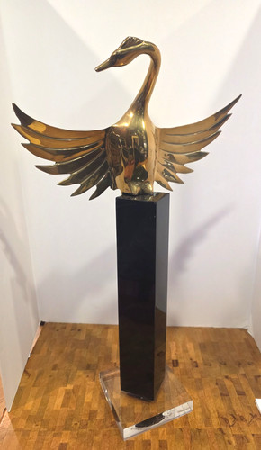 Mcm brass crane sculpture - mcm,