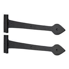 Old Hill Ironworks Antique Black Cast Iron Tudor Shed Gate Tee Hinges and Fronts