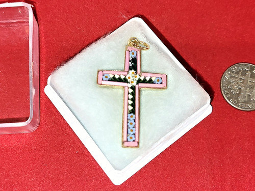 Vintage micro mosaic - vintage, cross