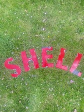 SHELL Enamel Advertising Sign Wall Display Letters Mancave Collectable Sign