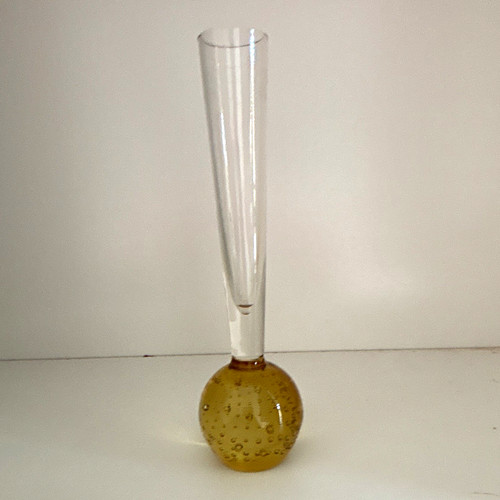 Clear amber glass bud vase - bud,