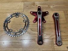 NOS SR Sakae Suntour Red Crank Set 170mm Old School BMX Sugino Shimano RARE Show