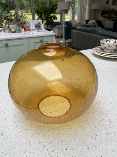 Amber bubble glass vintage - glass,