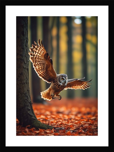 Intimate owl framed wall art - owl,