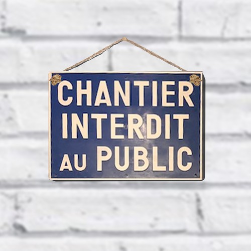 Metal wall sign chantier - metal,